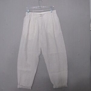 Poetry Pants 6 Gray Linen Pleated Relaxed Fit‎ Minimalist Contemporary Lagenlook
